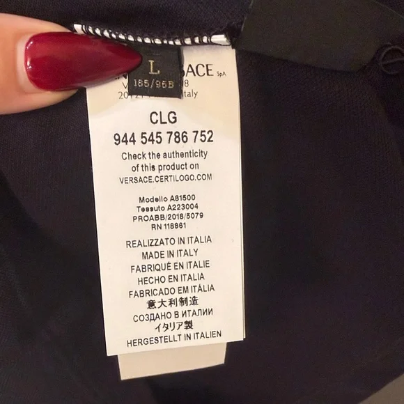 Versace Classic Black Polo Shirt brand NEW Large - Picture 9 of 16